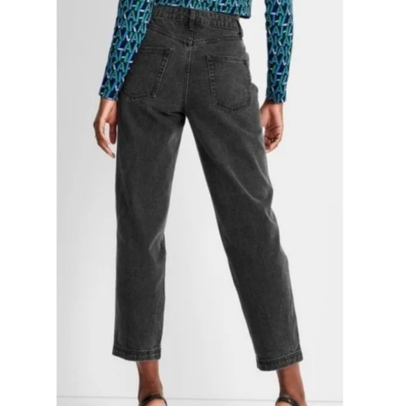 NWT Future Collective Asymmetrical Tapered Leg Jean in Faded Black - Picture 3 of 12